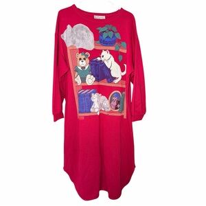 Vintage Rare Kittens Brand Nightshirt -  Kittens, Cats, Teddy Bears, & Books! OS